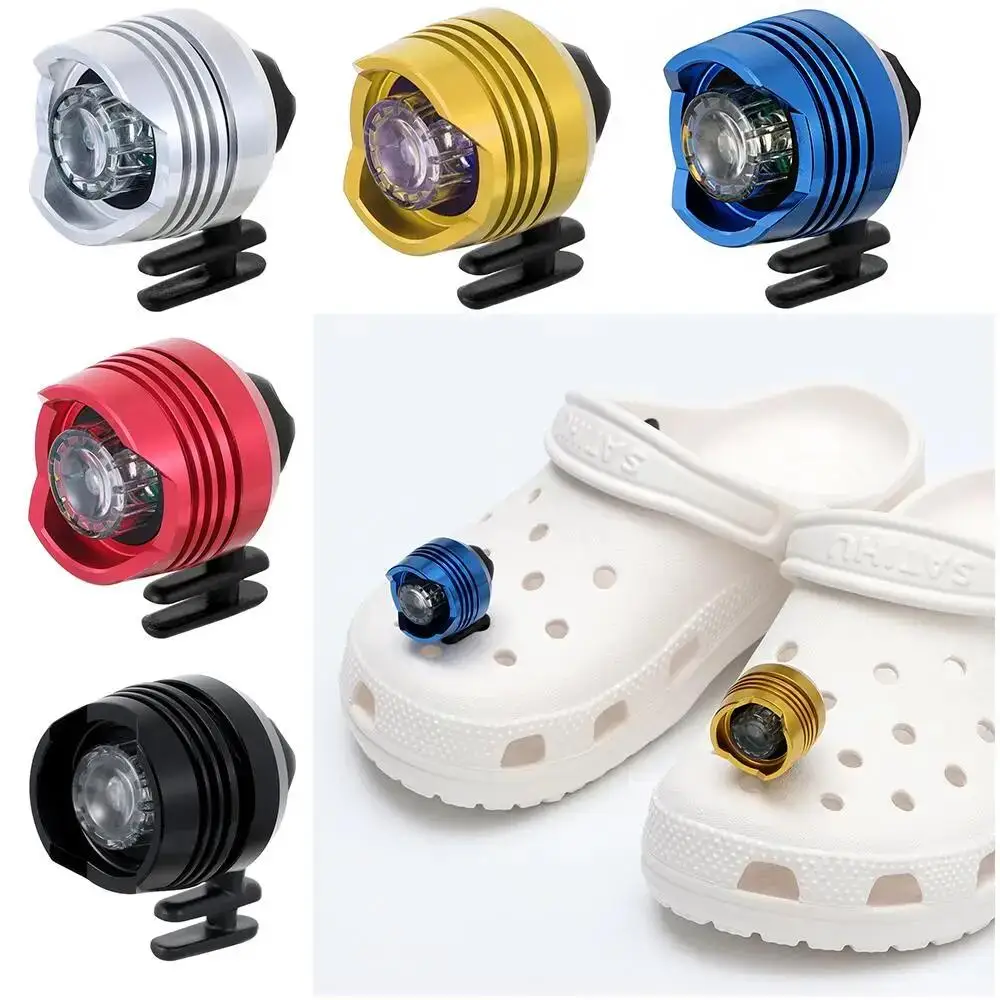 Lightweight Headlights Outdoor Camping Croc Charms Adult Kids Shoe Decoration Funny Hole Shoe Flashlight Waterproof LED Lights