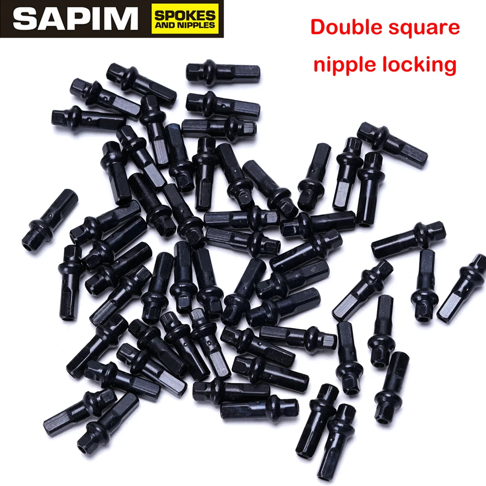 ECHTES SAPIM Double square LOCK NIPPEL EXTERNE SCHWARZ ROT 14G 16MM ALUMINIUM LEGIERUNG SCHWARZ