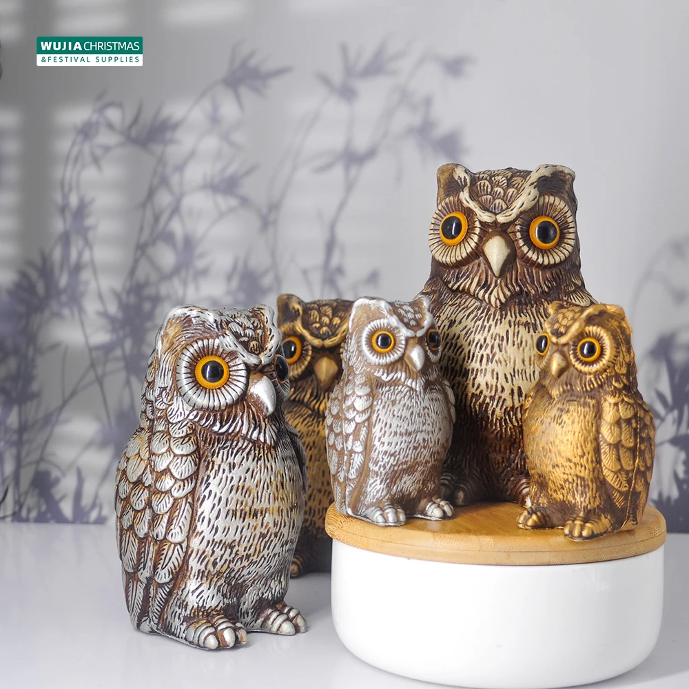 Garden Decor Realistic Owl Statue Scarecrow Fake Bird Scarer Lawn Garden Courtyard House Decorative Figurine Home Decoration Toy