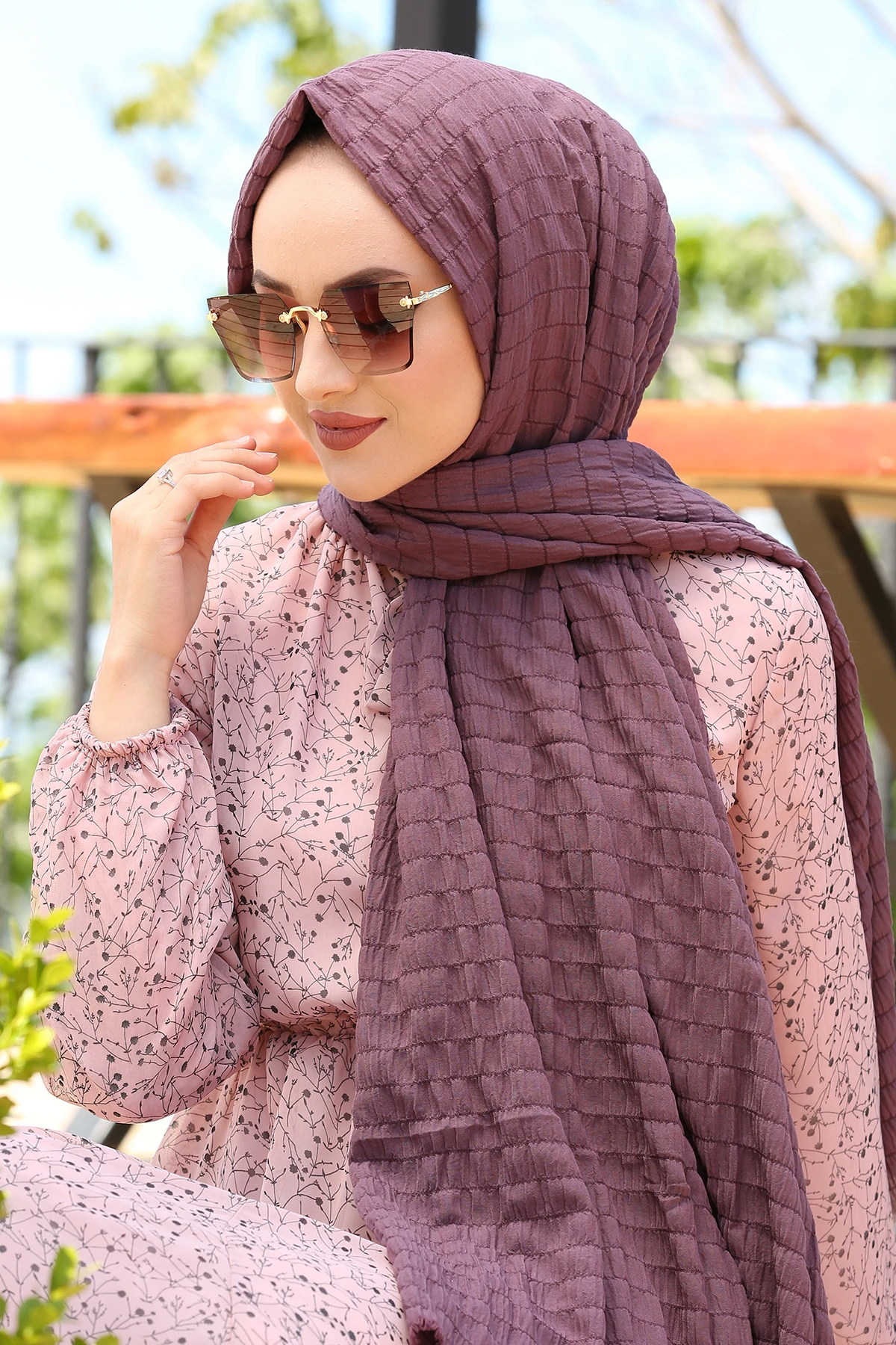 Seedling Shawl E-Purple Winter Autumn 2021 Muslim Women Hijab headscarf Islamic Turkey