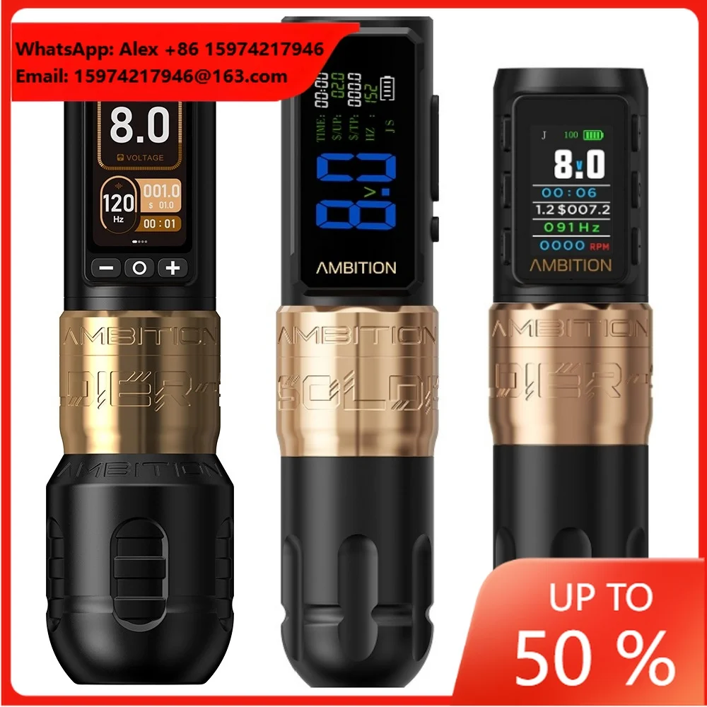 Ambition Soldier 270 S 2400mAh 4.0-4.5-5.0mm Stroke Tattoo Gun Brushless Motor Professional Wireless Rotary Tattoo Pen Machine