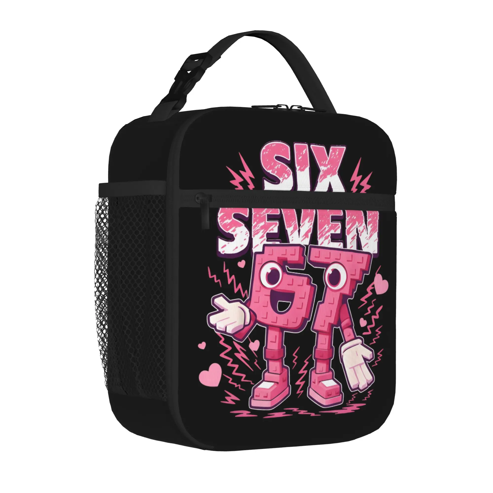 Funny Meme 67 Six Seven Thermal Insulated Lunch Bags for Work  Portable Food Bag Container Thermal Cooler Lunch Boxes