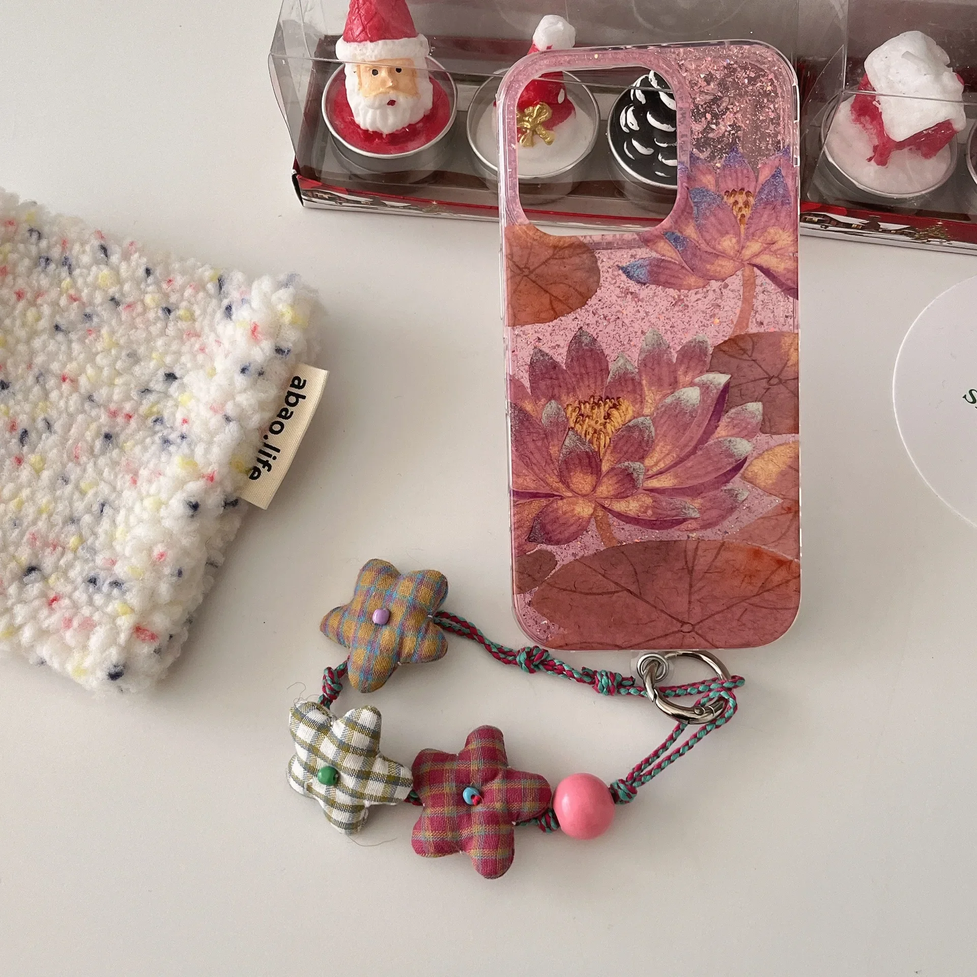 Romantyczny kwiat lotosu Chiński styl sztuki kwiatów Poszycie Etui na telefon do iPhone'a 16 15 14 13 Pro Max Etui Cute Luxury Cartoon Cover