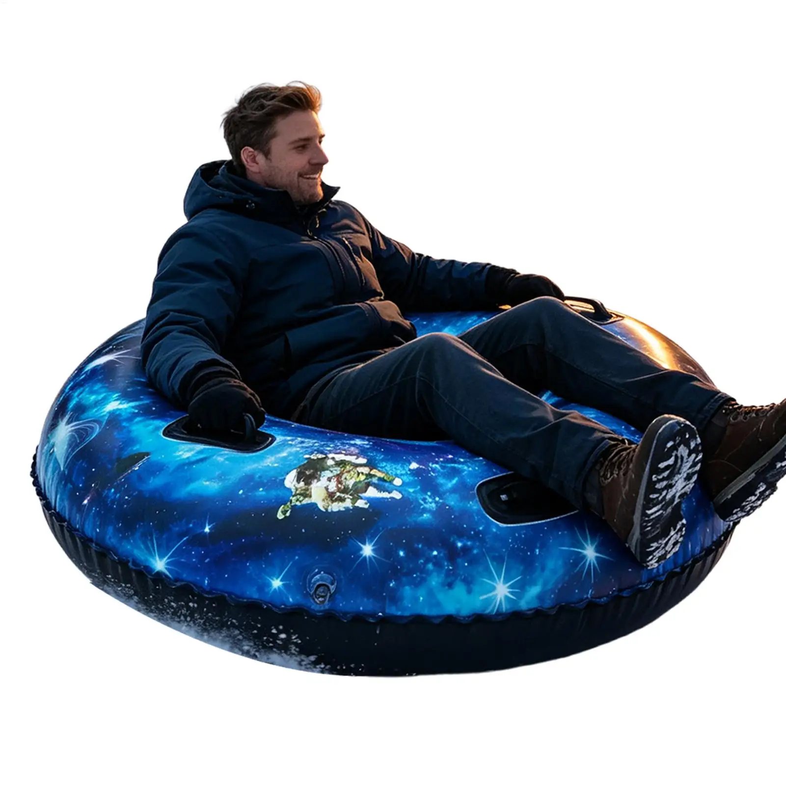 Snow Tube 47Inch Inflatable Winter Toy With Handles Outdoor Sledding Tube For Outdoor Activities Family Outings Ski Resort Park
