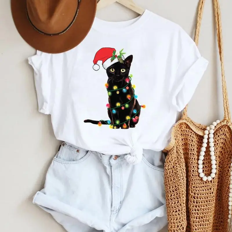 

Christmas Woman T-shirt Summer Short Sleeve Tee Top Female Graphic Harajuku Shirts for Women