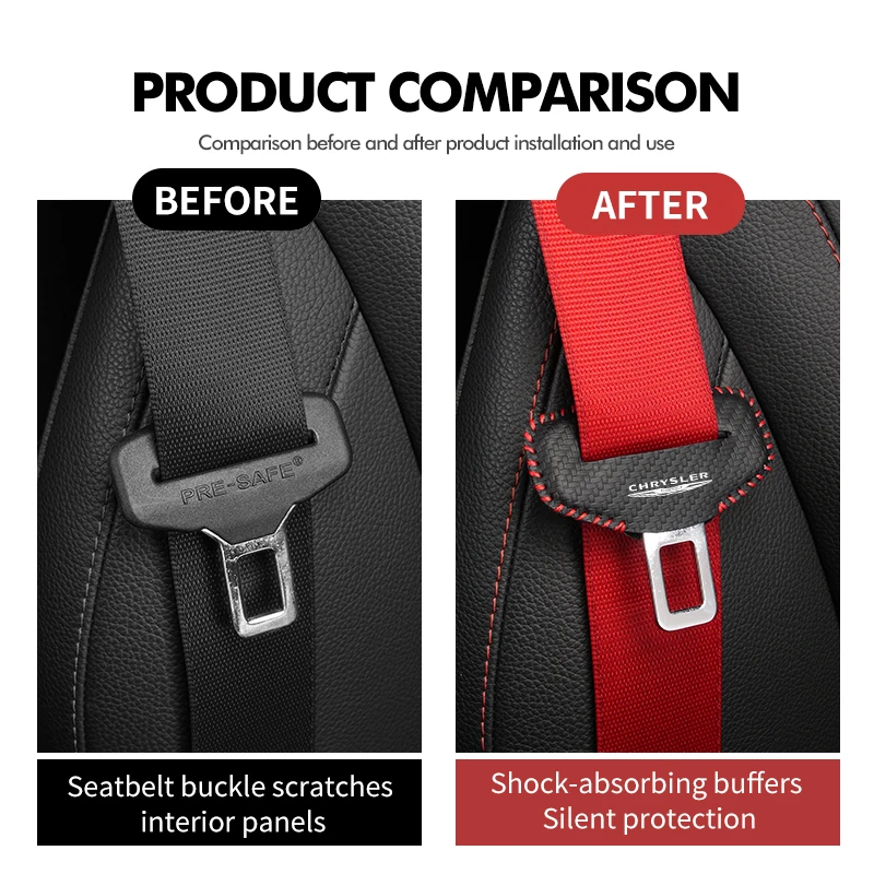 Car Seat Belt Buckle Protector Anti-Scratch Adjusting Clip For Chrysler 300c 200 Cruiser Grand Voyager Pacifica Town Country