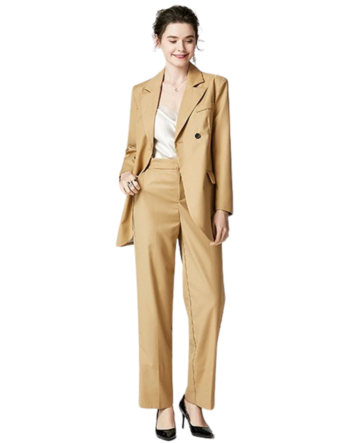 

Women's Jacket with Trousers Suit Two-Piece Outfits Daily Party Office Lady Casual Tuxedos