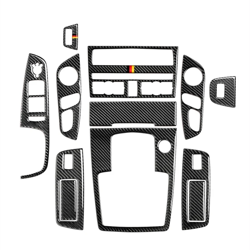 Carbon Fiber CD Panel Windows Control Gear Panel Trim for Audi Q7 2008-2015 Interior Door Armrest Button Frame Car Accessories