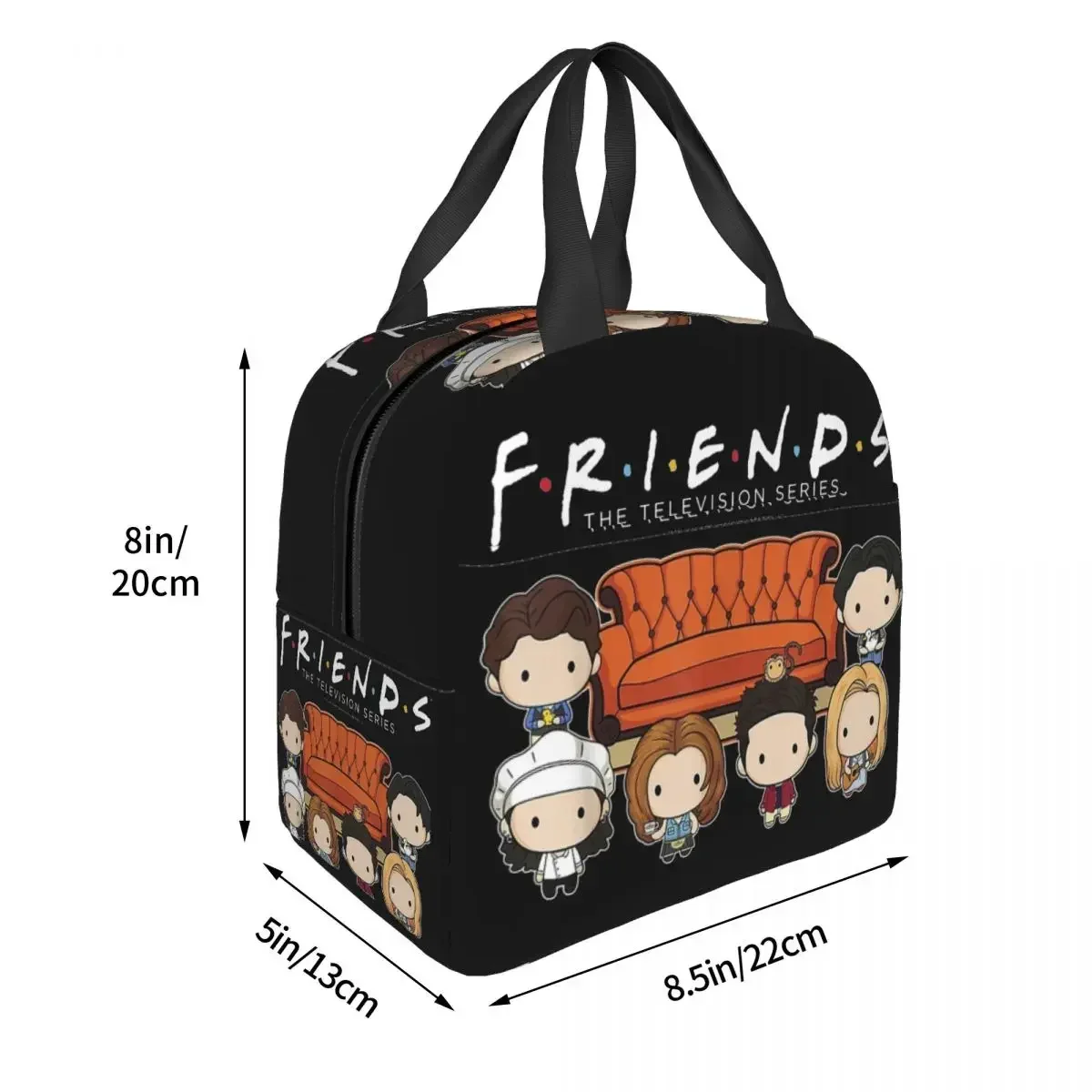 Friends Tv Show Insulated Lunch Bags Large Central Perk Meal Container Thermal Bag Tote Lunch Box College Picnic Bento Pouch