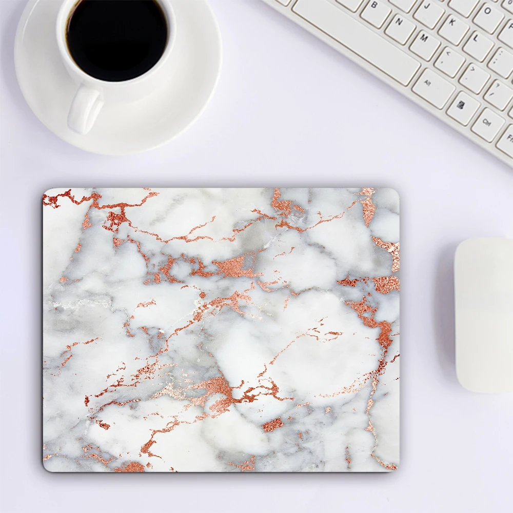 Pink Rose Gold Marble Small Mouse Pad Computer Gaming Accessories Keyboard Mouse Mat Desk Pad PC Gamer Mousepad Laptop Mausepad