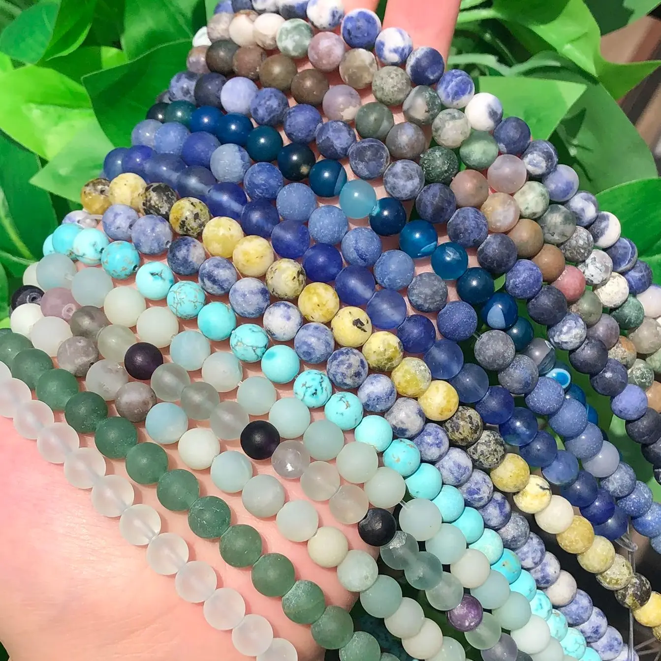 4 6 8 10 12 mm Natural Matte Amazonite Turquoise Jasper Tiger Eye Stone Beads Blue Round Loose Beads For Jewelry DIY Making