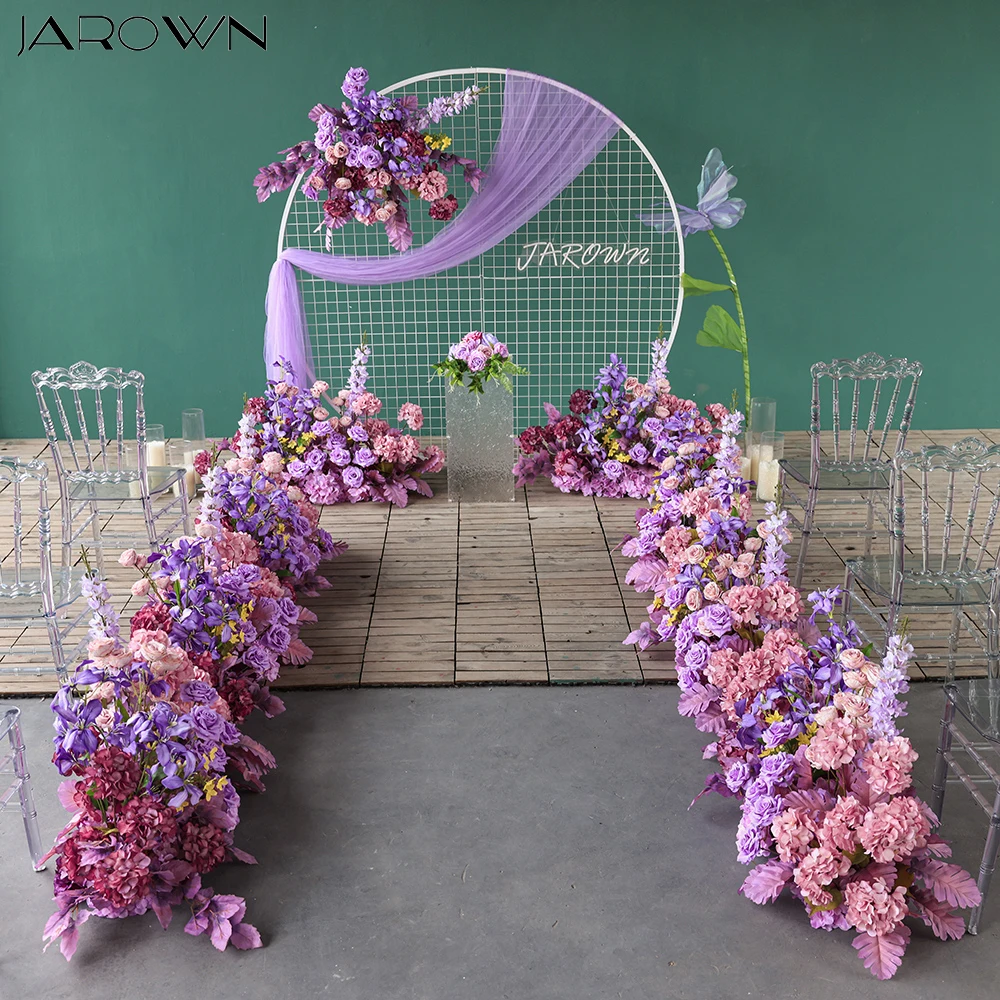 Wedding Decoration Customized Purple Series Rose Delphinium Floral Arrangement for Event Stage Backdrop Decor Aisle flowers