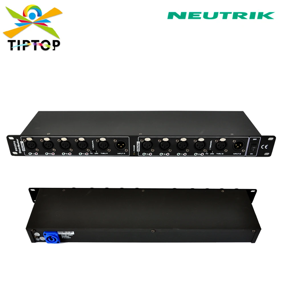 

Cheap Price Neutrik 3 PIN XLR Socket DMX Spliter Console Led Light DMX512 Signal Indicator Individual 2 Group DMX Distribute