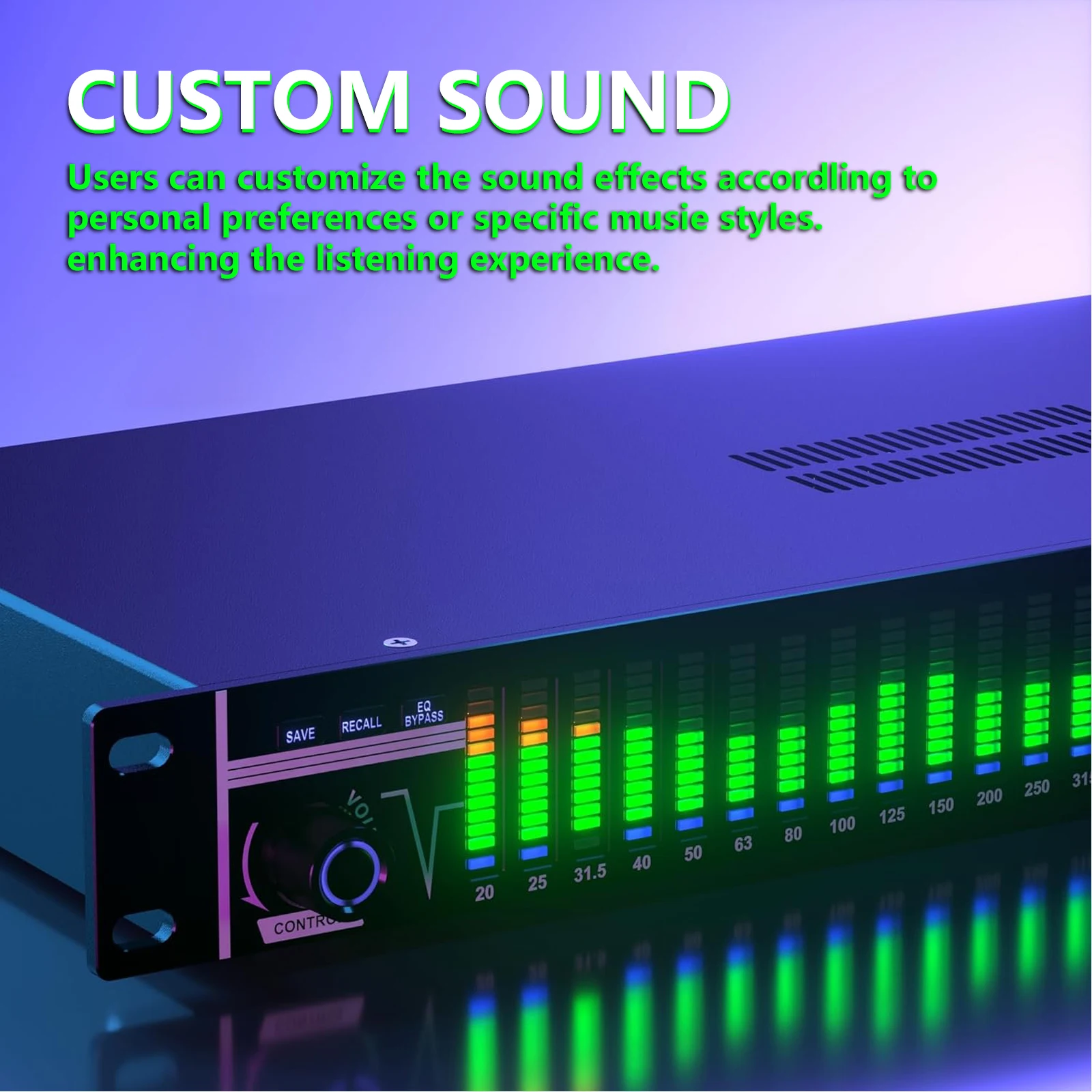 Equalizzatore Digitale a 31 Bande, EQ Grafico Audio Stereo Digitale, Analizzatore Di Spettro Musicale, Riduzione Del Rumore, 12 Modelli Ritmici, Per Studio Di Registrazione Equalizzatore Digitale a 31 Bande, EQ Grafico Audio Stereo Digitale, Analizzatore Di Spettro Musicale, Riduzione Del Rumore, 12 Modelli Ritmici, Per Studio Di Registrazione
