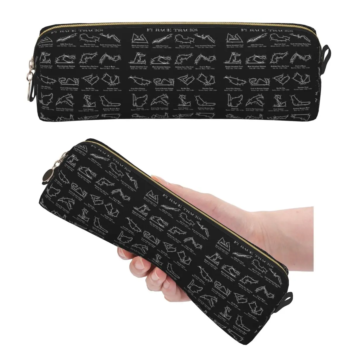F-1 Race Tracks Vertical Pencil Cases Student School Pen Box Pencil Bag Large Storage Pencil Pouch Storage Stationery Supplies