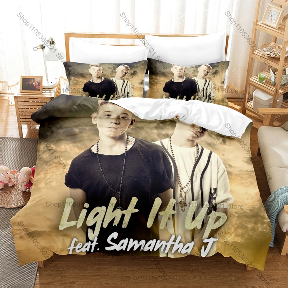 Marcus & Martinus 3Pcs Bedding Set Duvet Cover 2 Pillowcases Unforgettable Eurovision Album Tour Graphic Breathable Dorm Bed