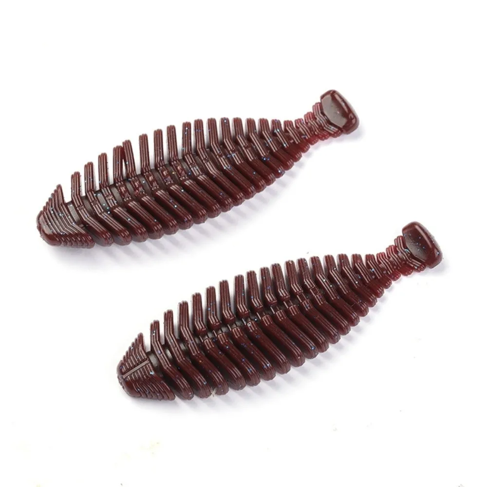 4/6pcs Multi-Bone Design Pigskin Lure Potato Chip Shape Soft Texture Soft Fish Lures Multi-Segment Body 4/6pcs Pack