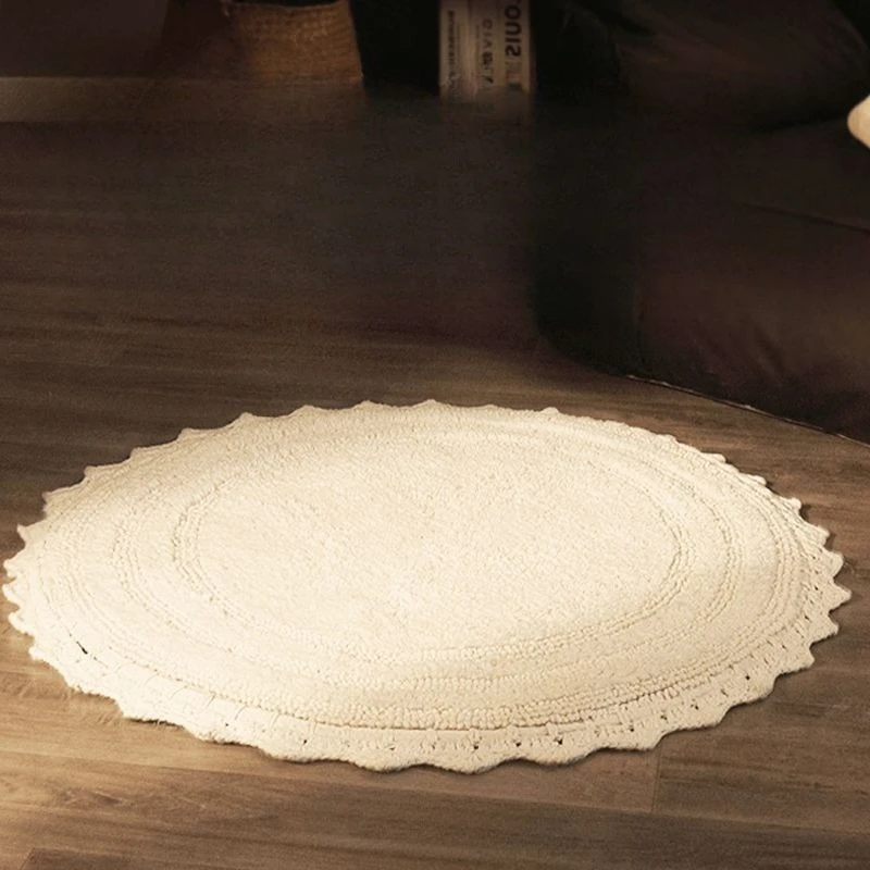 

living room hotel round floor mat, solid color pure cotton floor, household environmental protection, simple floor mat