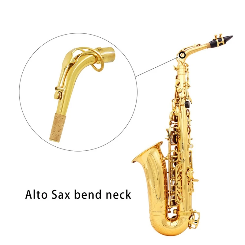 Abxh novo saxofone alto dobrar pescoço material de bronze sax instrumento de sopro acessório 25mm