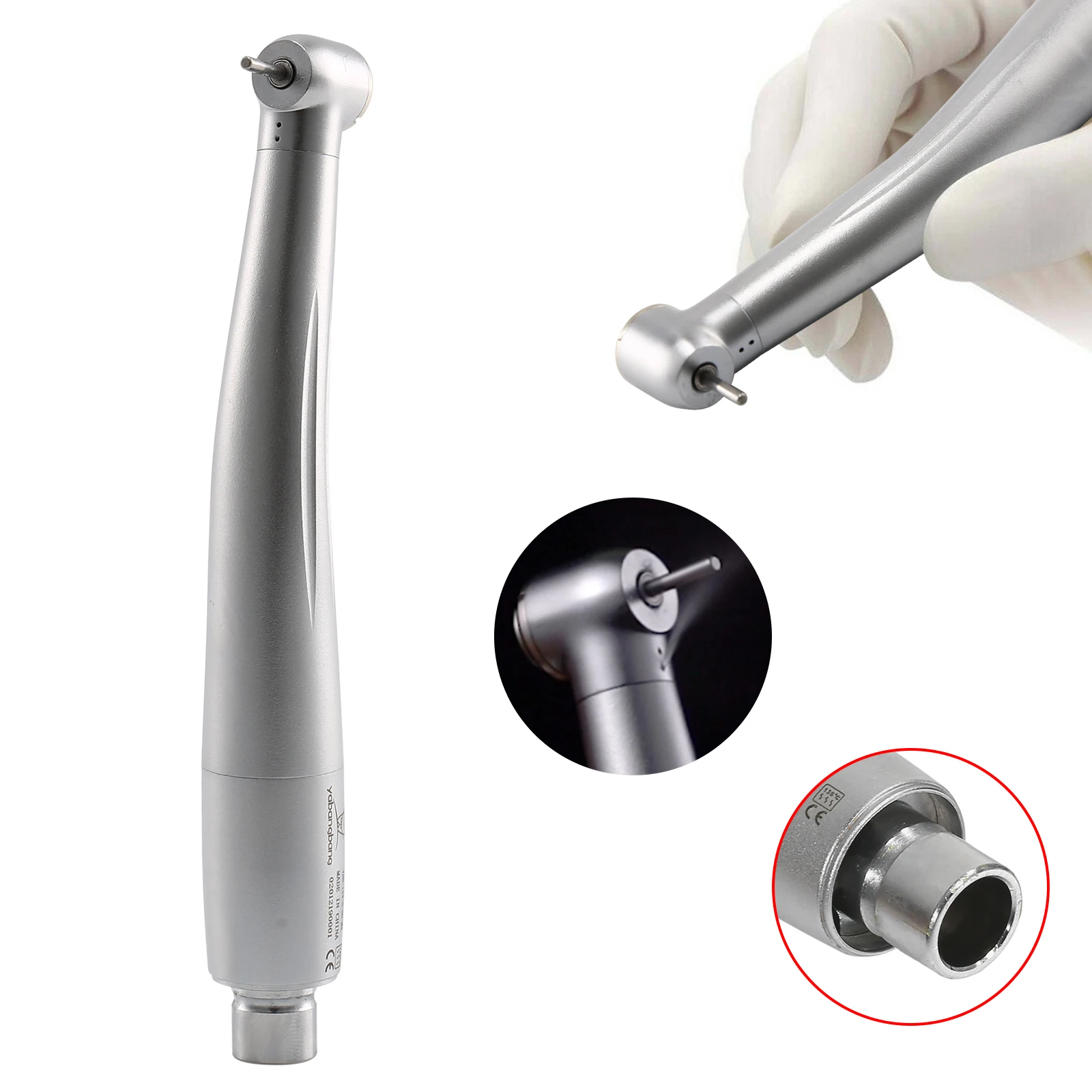 YABANGBANG Dental Fast Speed Turbine Handpiece Standard Head Single Water Spray Push Button Chuck Fit NSK 4 /2 Hole Coupling