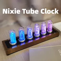 Led Nixie Tube Clock Modern Desk Clocks Creative Table Clocks Luxury Design Desktop Clock Home Decoration and Table Accessories