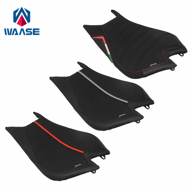 

WAASE For Aprilia RSV4 2021 2022 2023 2024 Completes Front Rider Rear Passenger Solo Seat Cowl Cushion Pad Synthetic Leather