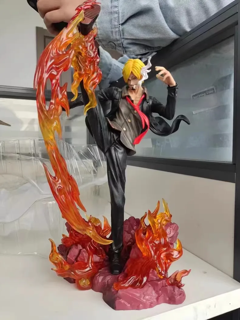 Figuras de acción de juguete, figura de Anime de una pieza de 34cm, Wifi, Sanji, sombrero de paja, grupo Gk, adornos de estatua, colección, modelo de muñeca, regalo de Pvc