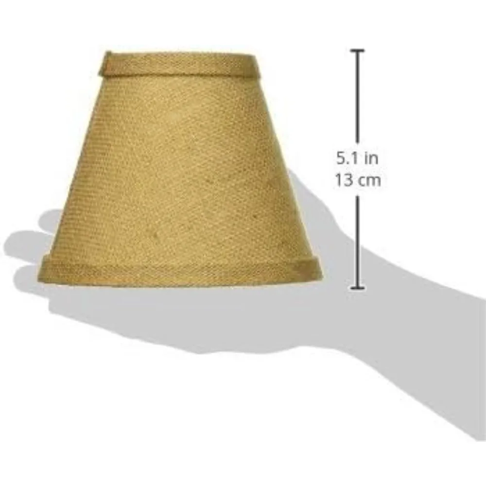 مجموعة ظلال ثريا من الخيش الطبيعي مكونة من 9 قطع، 3 × 6 × 5 بوصات، تصميم مشبك، ملحقات الإضاءة الزخرفية الريفية #4