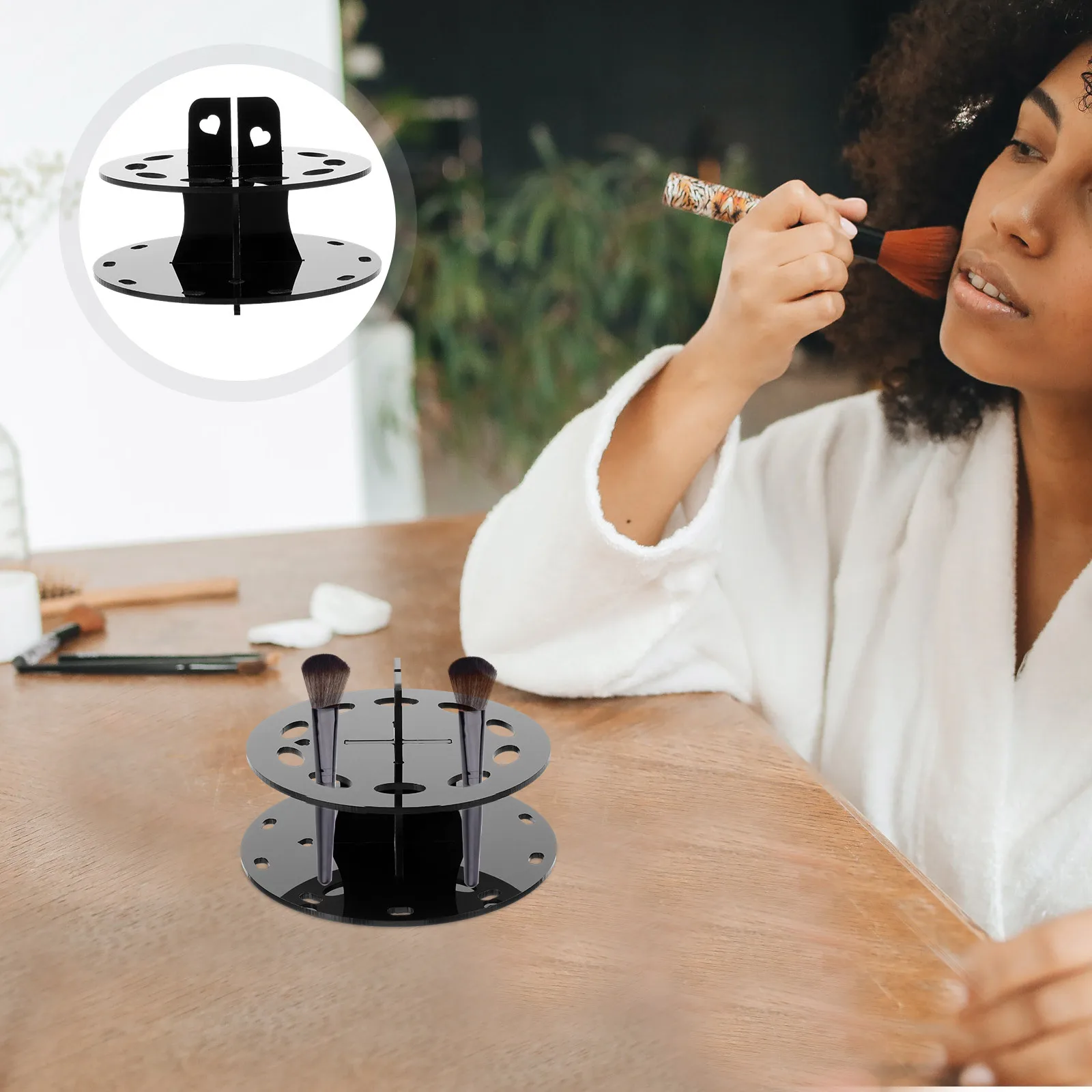

Makeup Brush Storage Holder Transparent Acrylic Tree-Shape Drying Stand For Organizing Brushes Makeup Brush Rack Drying