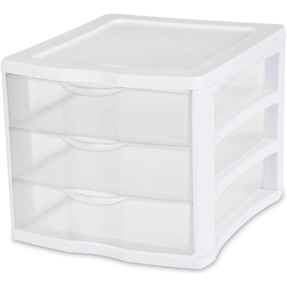 

Compact Stacking 3 Drawer Storage Organizer System for Crafting Supplies, Home Office, or Dorm Room
