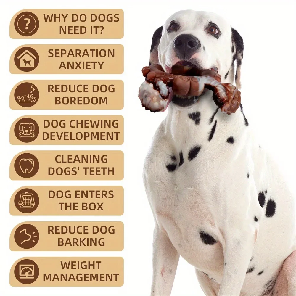 Unzerstörbares Kauspielzeug für Hunde, Nylon-Kauspielzeug für Hunde in Kaninchenform, Rindfleischgeschmack für mittelgroße und große Hunde (30–120 lb), starkes Kauen – Detail 12
