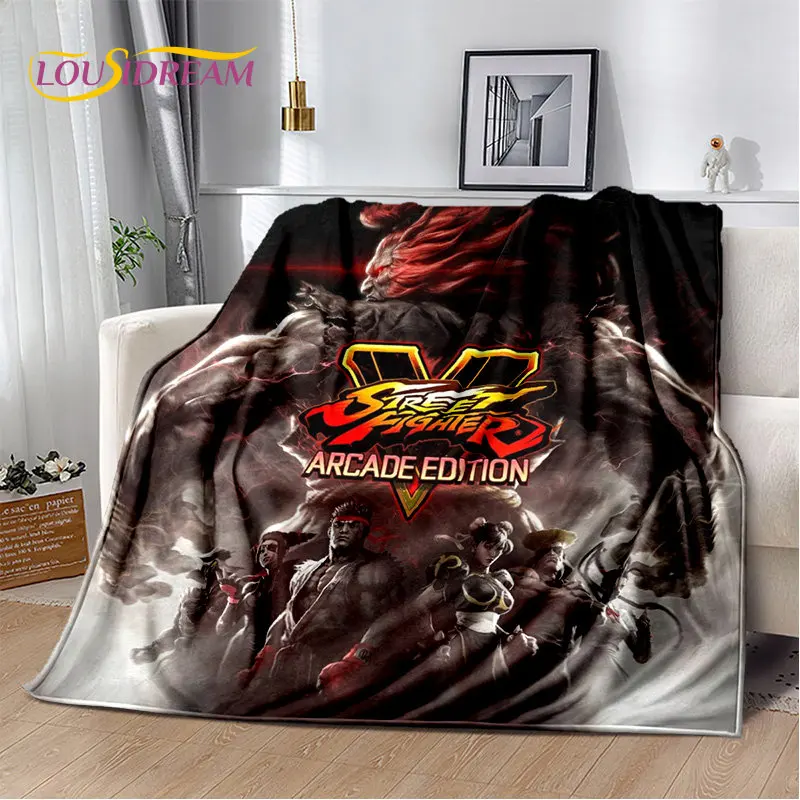 Retro Game Street Fighter Gamer Soft Plush Blanket,Flannel Blanket Throw Blanket for Living Room Bedroom Bed Sofa Picnic Cover