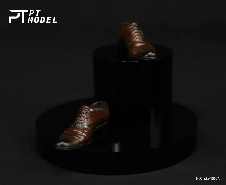 PTMODEL PTA-1002 1/6 Male Vintage Leather Shoes Gentleman Solid Shoes Model Fit 12'' Male Soldier Detachable Feet Bodies