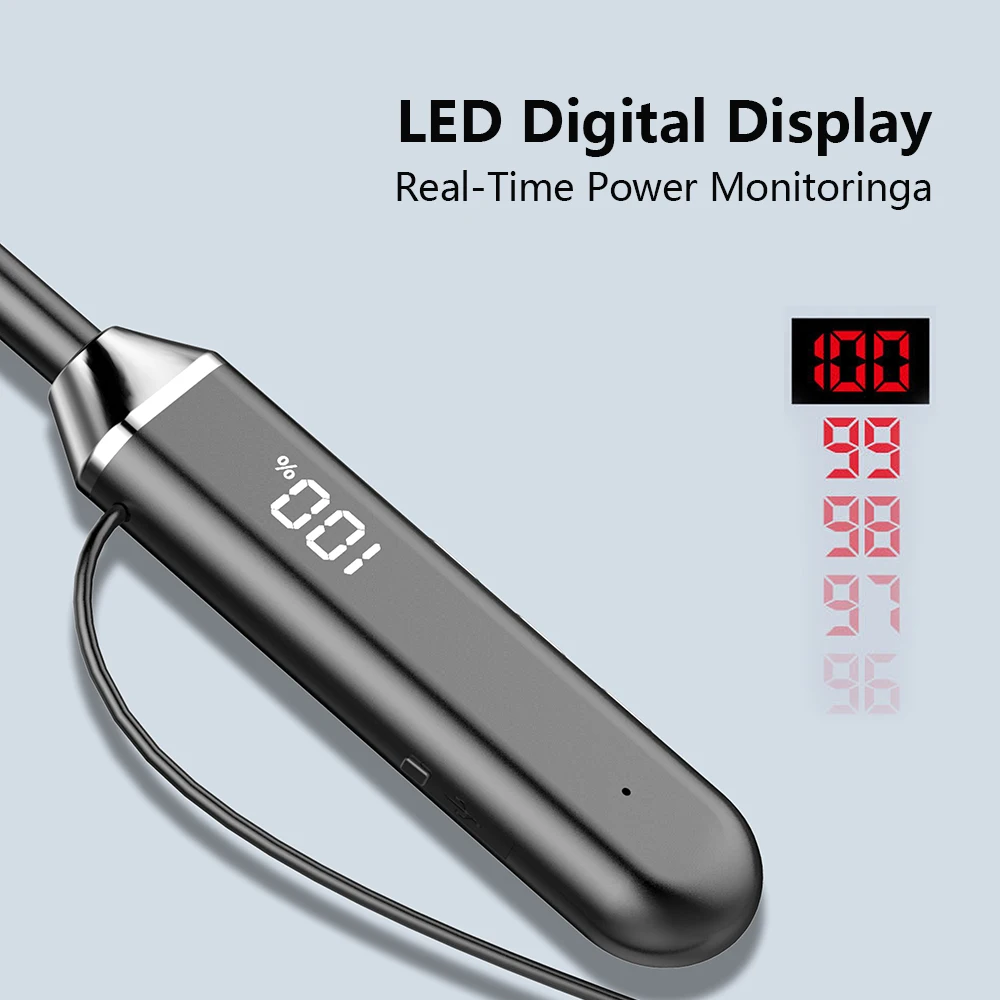 OLAF 이어 버드 넥 밴드 무선 헤드폰 마이크가있는 Bluetooth 이어폰 Handfree Blutooth 헤드셋 게이머 스포츠 TWS 전원 디스플레이