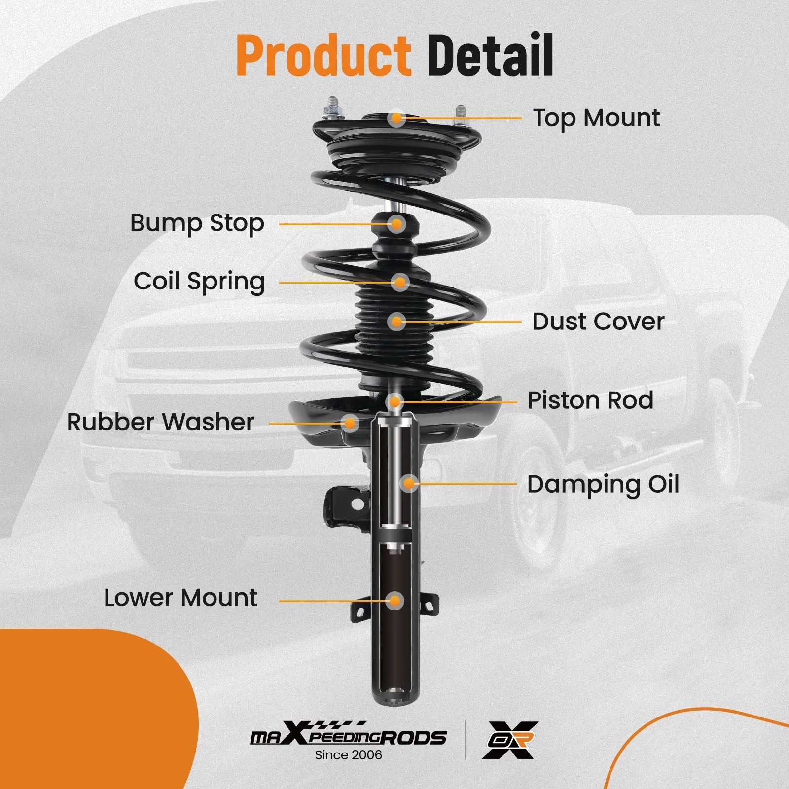 Front Struts w/ Coil Spring Assembly Sway Bars Kit for 2013 - 2017 Honda Accord