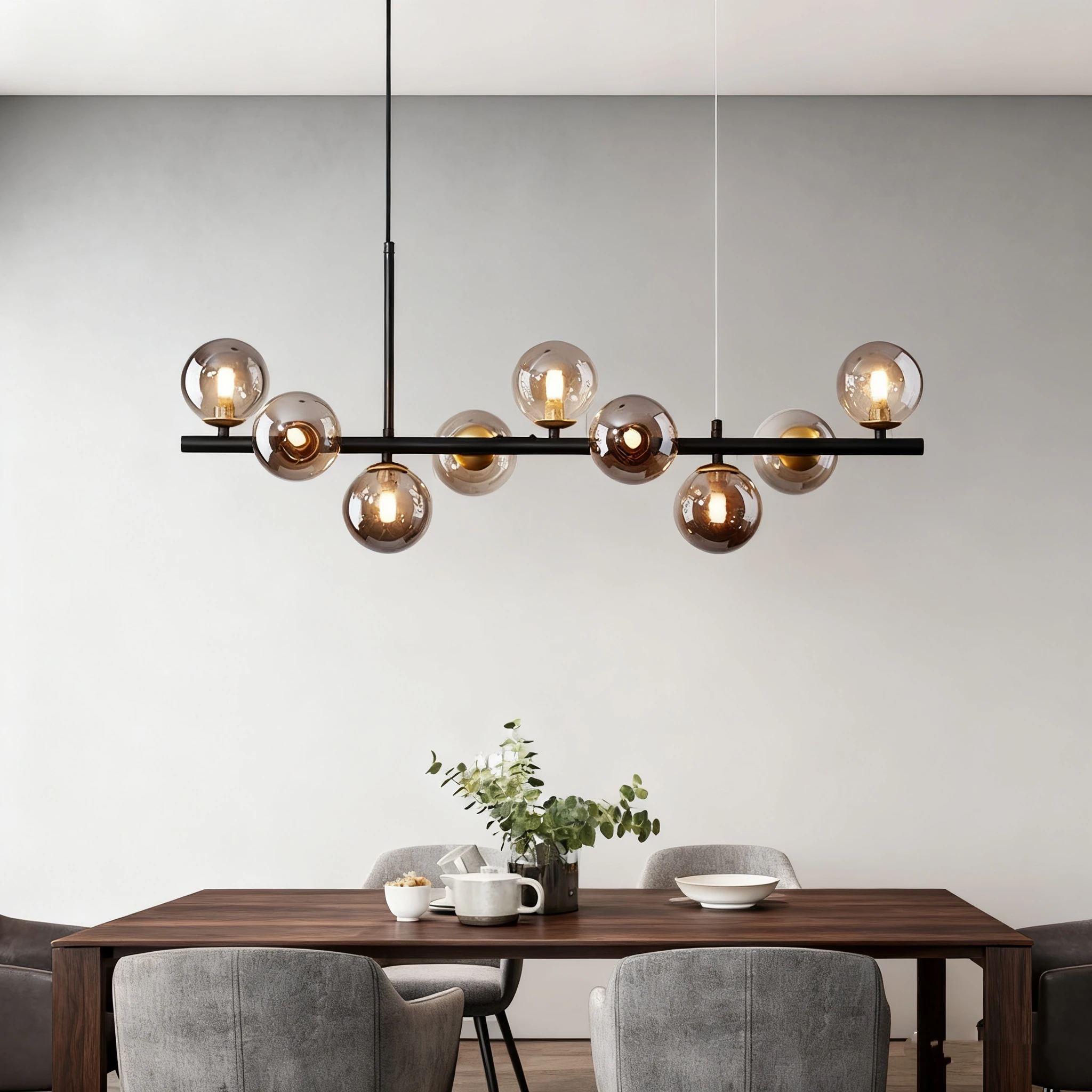 كرة زجاجية الثريا الشمال قلادة الحد الأدنى الزجاج ماجيك فول قلادة مصباح للمطبخ المعيشة غرفة الطعام تعليق معلق