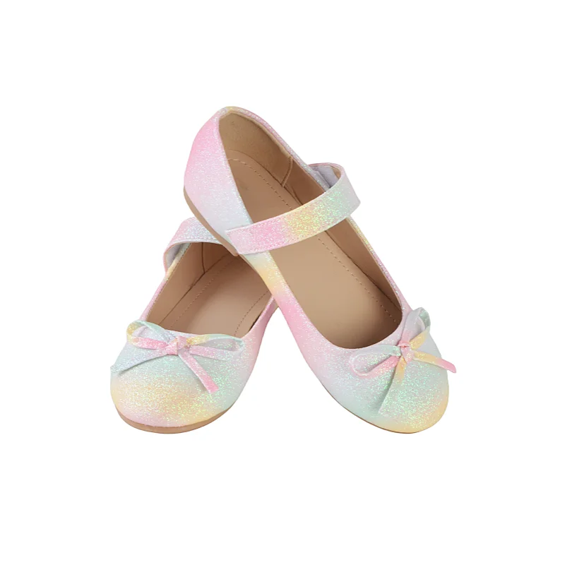 Stylish And Elegant Colored Mary Jane Shoes With Bows, Comfortable Non-Slip Velcro Flat With Soft Soles, Indoor And Outdoor Suit