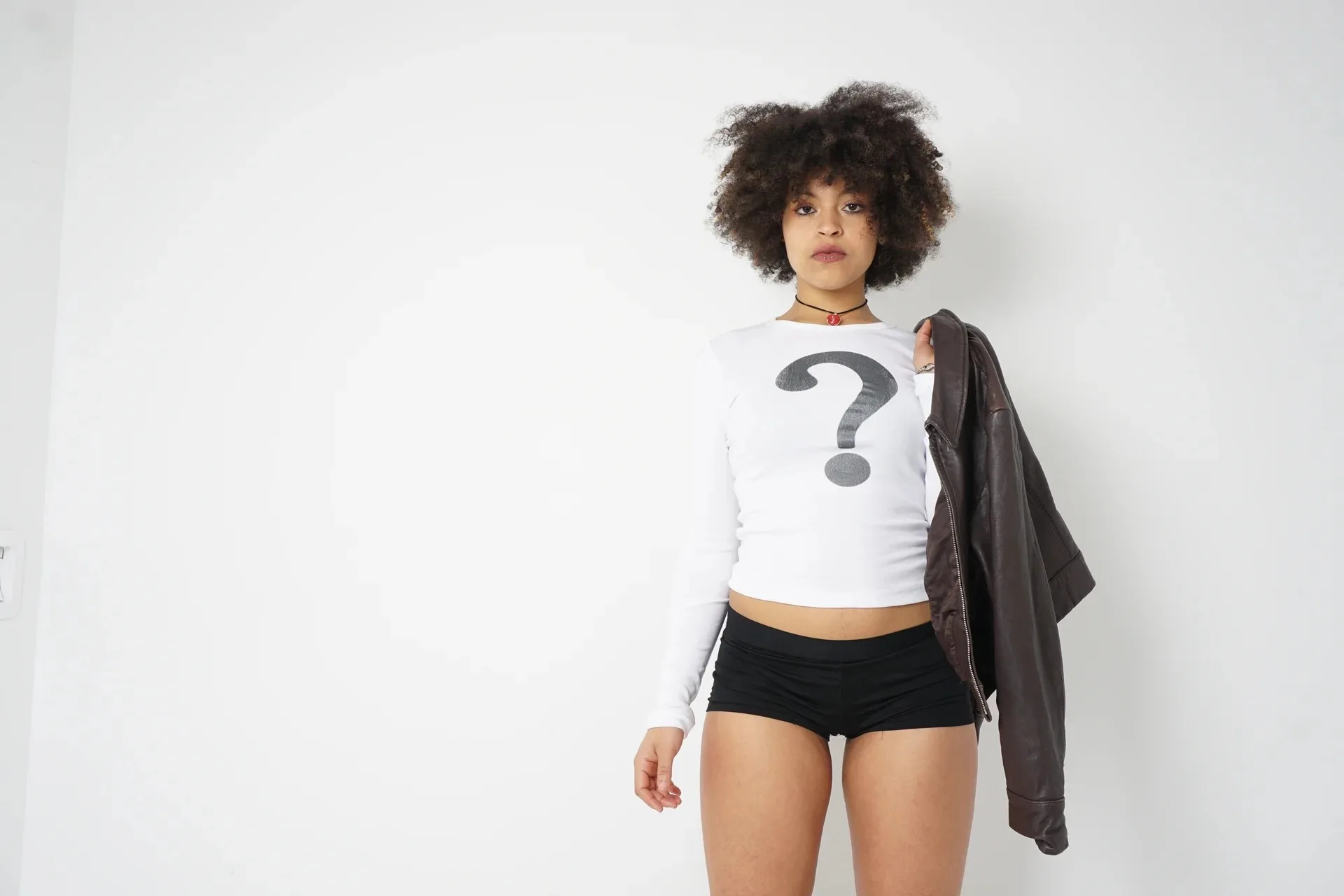 Gothic long sleeve top question mark double-sided pattern all-match Y2K top rock aesthetic grunge punk casual hop womens t-shirt