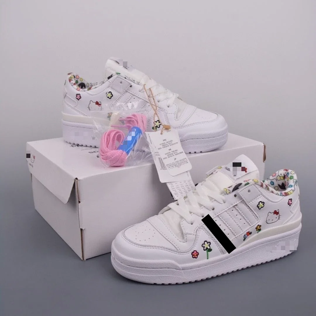 Miniso Hello Kitty Sneakers Fashion Printing Low Help Flat Shoes Versatile Cute Student Anti Slip Casual Shoes New Couple Style