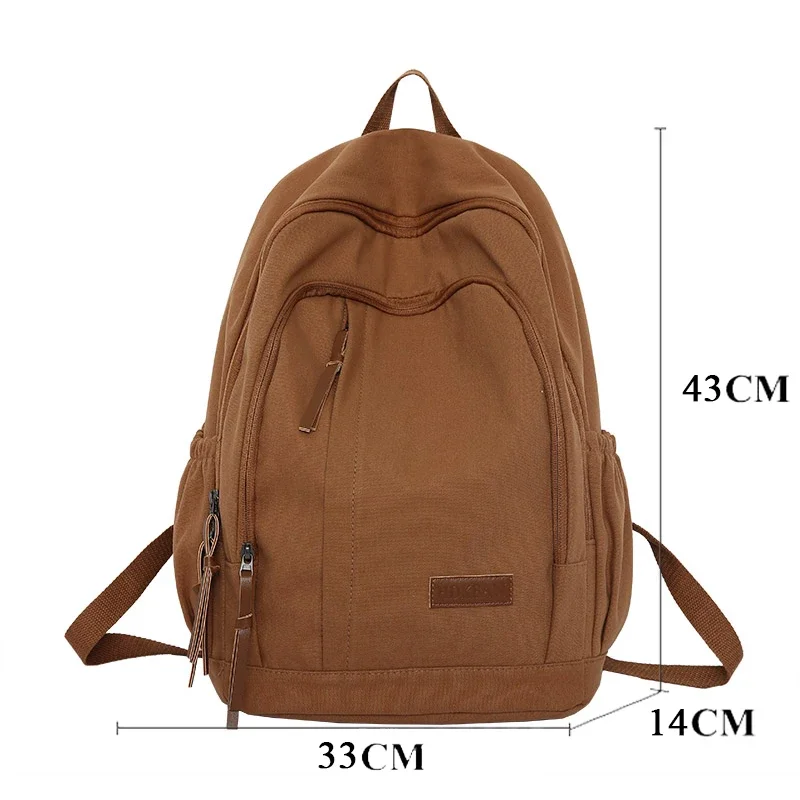 Leisure Fashion Women Canvas Leisure Mochila Lovers Travel Bag Teen Bookbag for Girls Boys Backpack High School Rucksack Solid