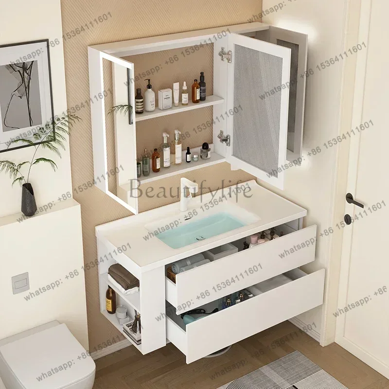

Cream Style Bathroom Cabinets Wall-mounted Smart Mirror Cabinets Comfortable Atmosphere Home Furniture Muebles Bano