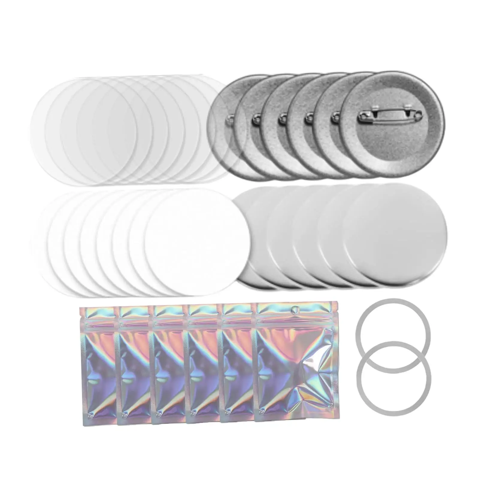 

902 Pieces Button Making Supplies Empty DIY Pin 2.28inch Transparent Film Button Back Cover with Gasket for Birthday Gift
