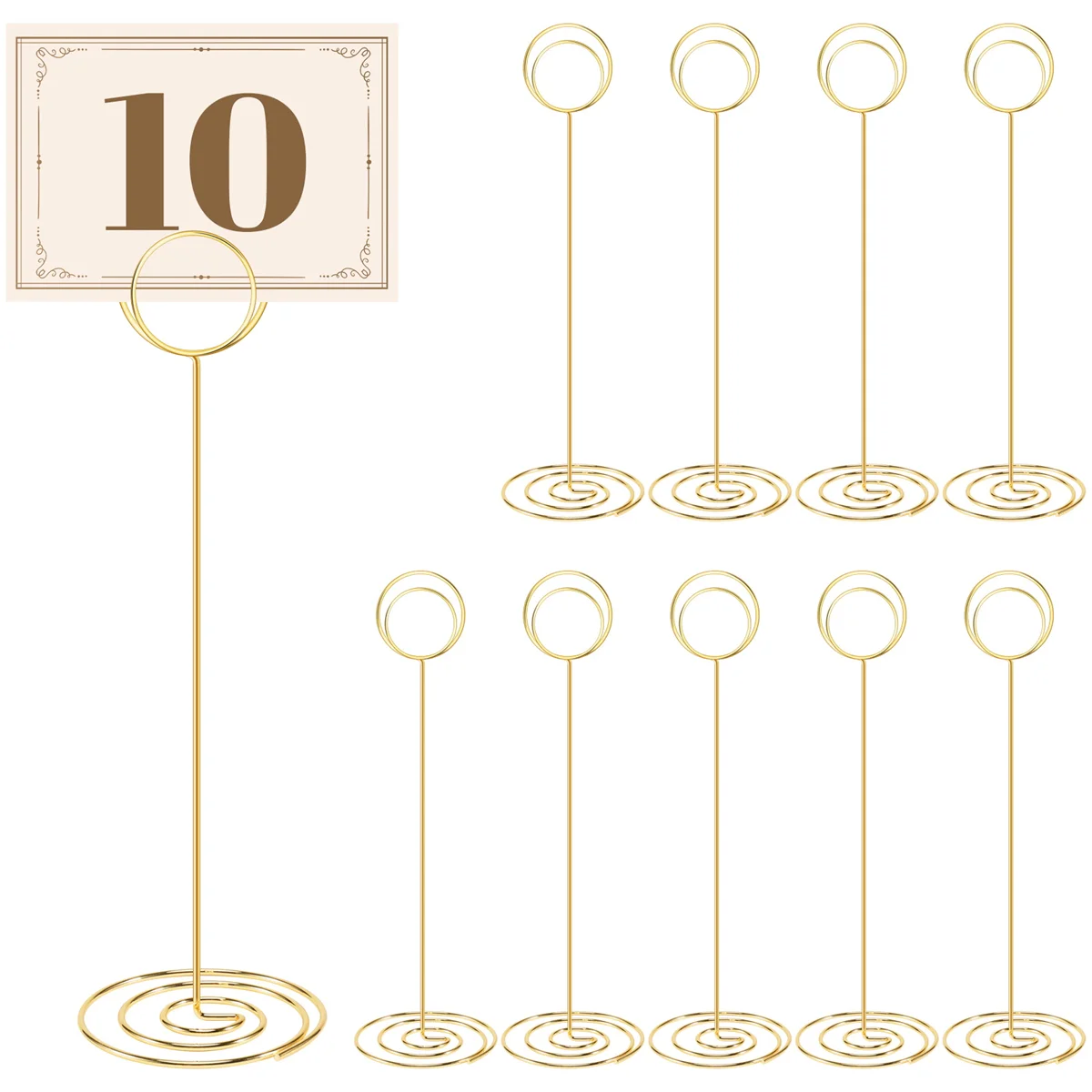 ผู้ถือหมายเลขตาราง 10 ชิ้น - 8.75 นิ้ว Place Card Holder สูงตารางยืนสําหรับงานแต่งงาน Graduation แผนกต้อนรับ