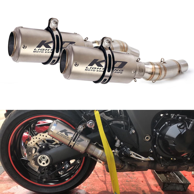 

For Kawasaki Z1000 Ninja 1000 2010-2021 Z1000SX Ninja 1000SX 2010-2019 Exhaust Pipe Motorcycle Slip-on Muffler 51mm Exhaust Tips
