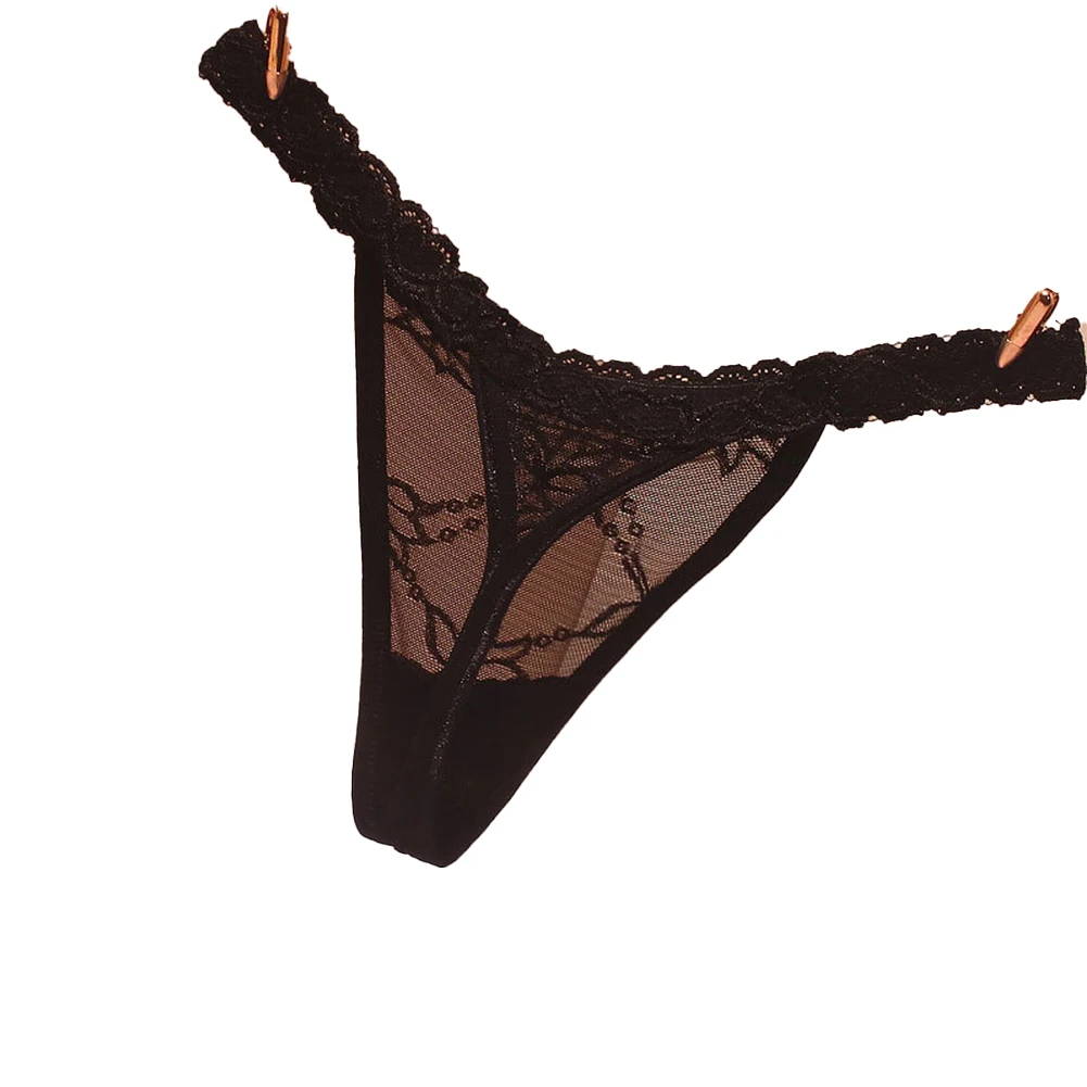 

Womens Sexy Thong Seamless Temptation Solid Color Transparent Fun Mesh Briefs Exposed Butt G Strings T-Back Underpants
