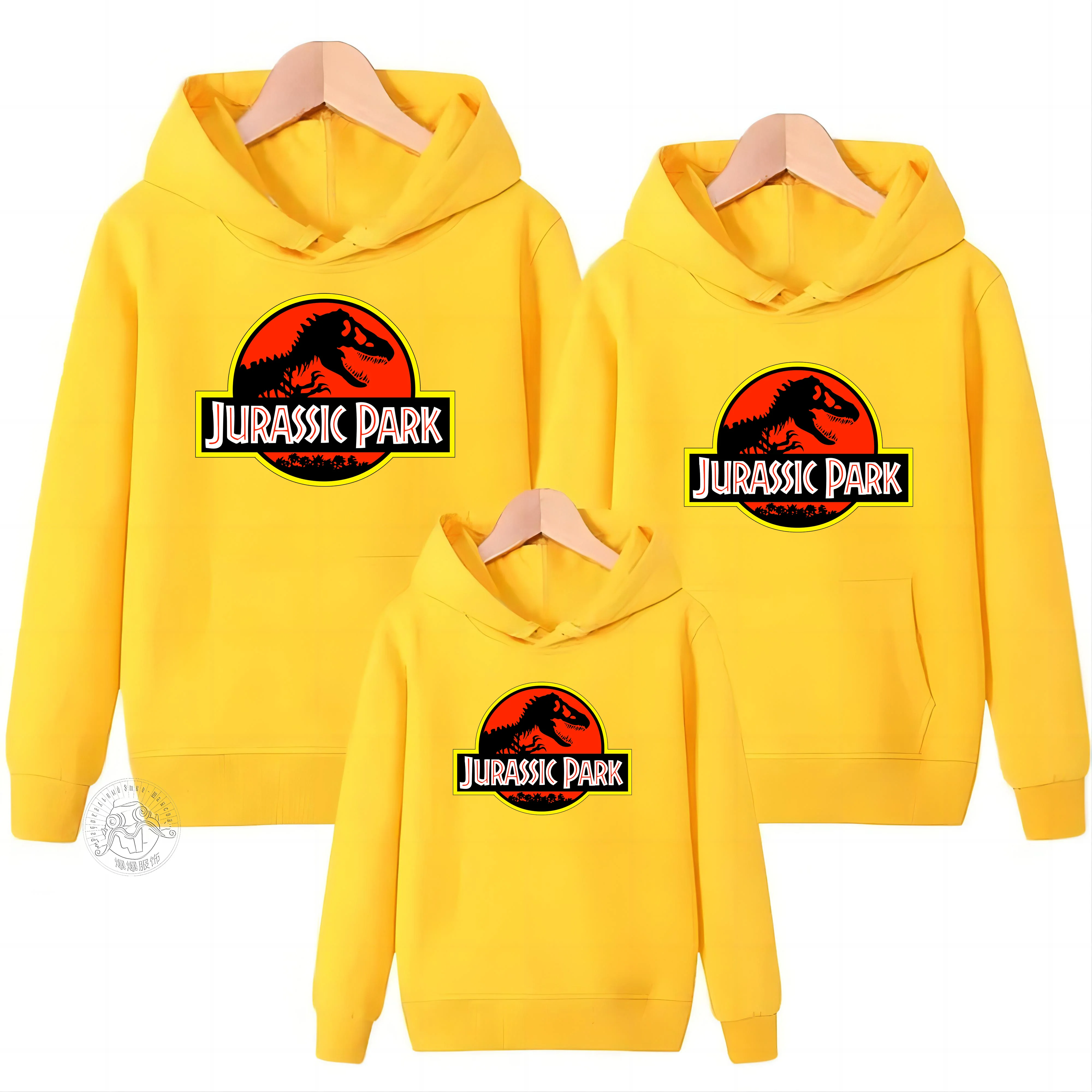 Jurassic World Family Winter Hoodie Cotton Family Sweatshirt Men Women Warm Long sleeve family loose comfortable hoodie tops