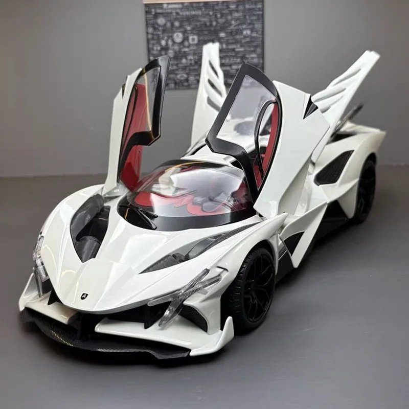 

1:18 Apollo Project EVO Alloy Sports Car Model Diecast Metal Concept Racing Vehicle Car Model Sound and Light Childrens Toy Gift