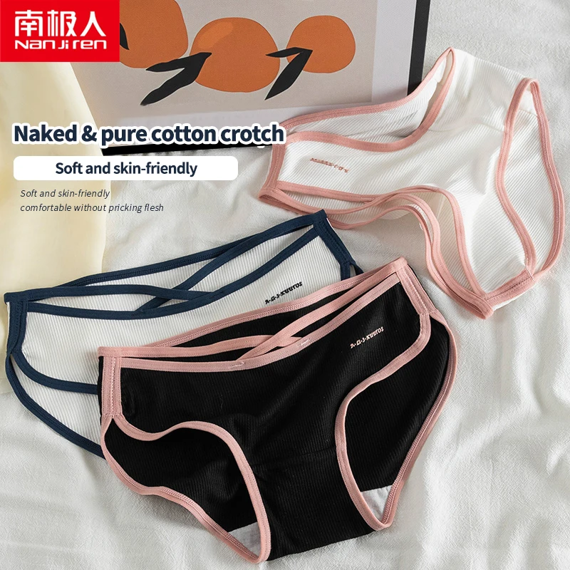 

Nanjiren 4PCS Modal Women Panties Simple Fashion Low-waist Ladies Briefs Soft Sexy Female Underwear Cotton Antibacterial Crotch