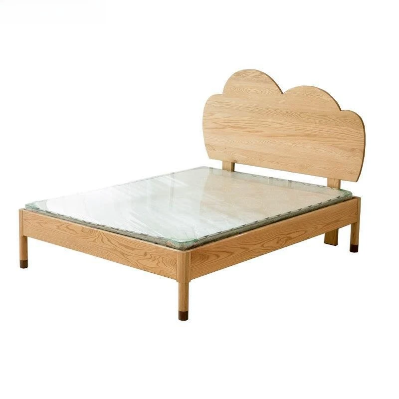 1.2m bed splicing queen bed, red oak cloud bed ash wood Korean pastoral children's bed bedroom room