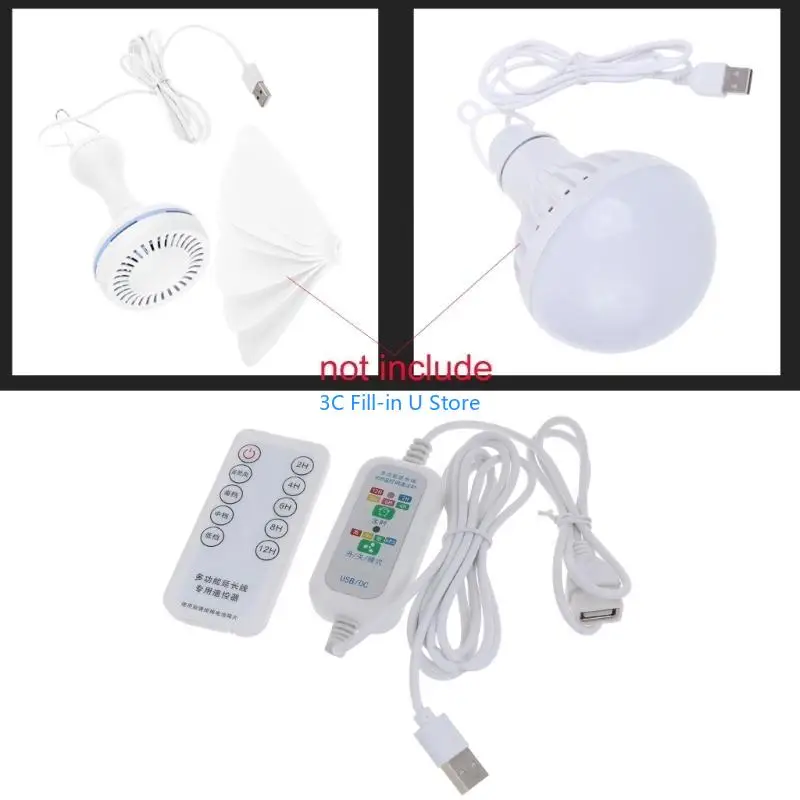 G8TA 200cm多機能リモートUSB拡張ケーブル5V USBファンLEDライト付き2〜12時間タイミング4スイッチの速度